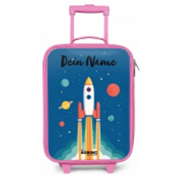 Raket - Planeet - Sterren - Veelkleurig Kinderkoffer - Roze klein -zz3dotto