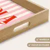 Hola - Quote -  Strepen - Pastel - Roze - Rood - Wit Dienblad Rechthoek middel -USP_HandgreepIT