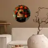 Vrouw - Granaatappel - Herfst - Zonnebril Wandcirkel behangsticker klein -sfeer1