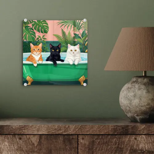 Badkamer - Kattenparade - Kleurrijk plexiglas 5mm klein -sfeer3