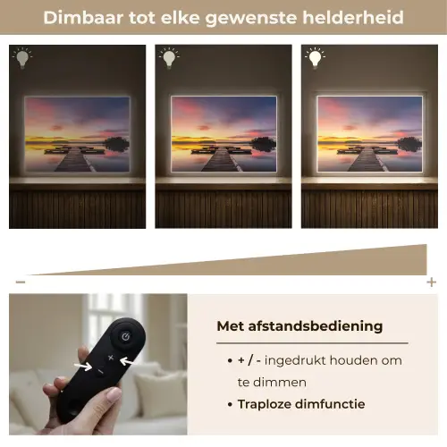 Steiger - Zonsondergang - Water - Zee - Reflectie Light Box met batterij (Wandlamp) middel -USP_dimbaarNL