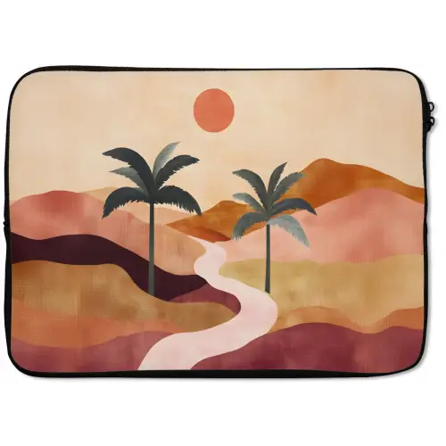 Heuvels - Palmbomen - Abstract laptophoes neopreen klein -zkaufland3dotto