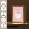 Eenhoorn - Bloemen - Roze Light Box met kabel klein -USP_NL
