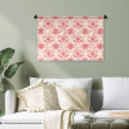 Roze - Bloemenmotief - Wit - Modern Wandkleed katoen klein 269 -sfeer7