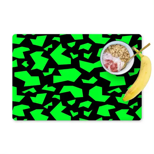 Zwart - Neon - Groen - Patroon Placemat vinyl groot 368 -zzzproduct_Kitchenyeah-website
