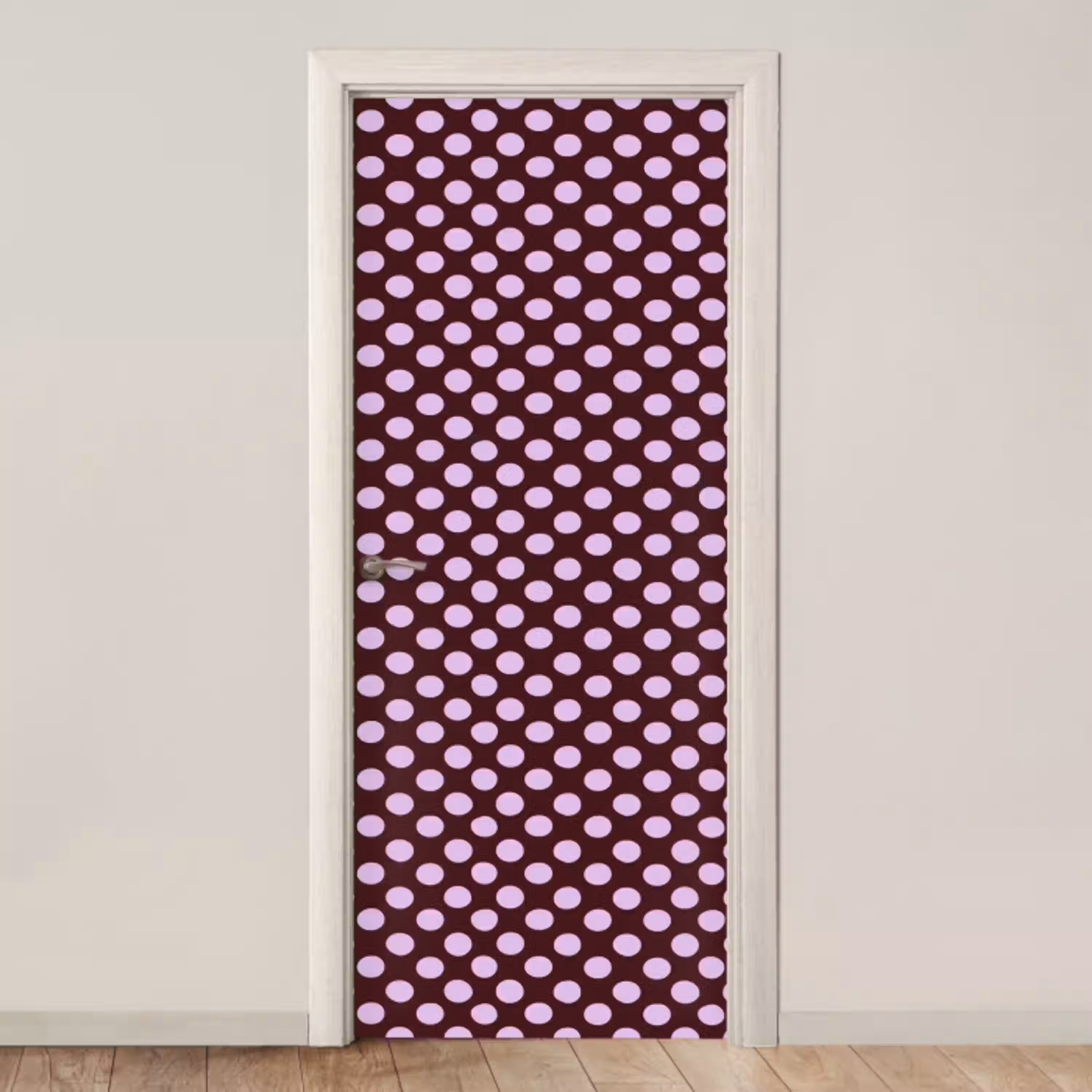 Klassiek - Stippen - Paars deurposter klein 289 -3d_beige