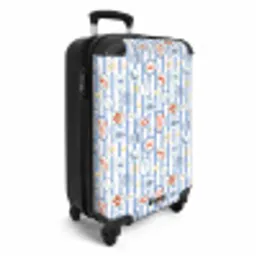 Gestreepte zomer print kleurrijk NBS - Handbagage koffer - Volwassenen Unisex middel -productfoto_3d