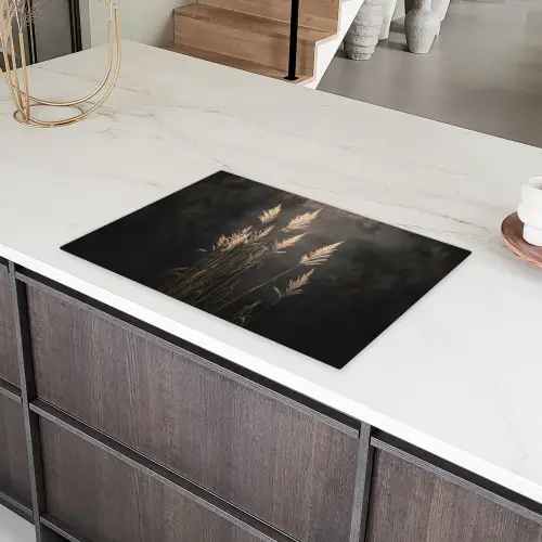 Siergras - Pluimen - Verlichting - Zwart Inductie beschermer vinyl 3mm klein -sfeer8