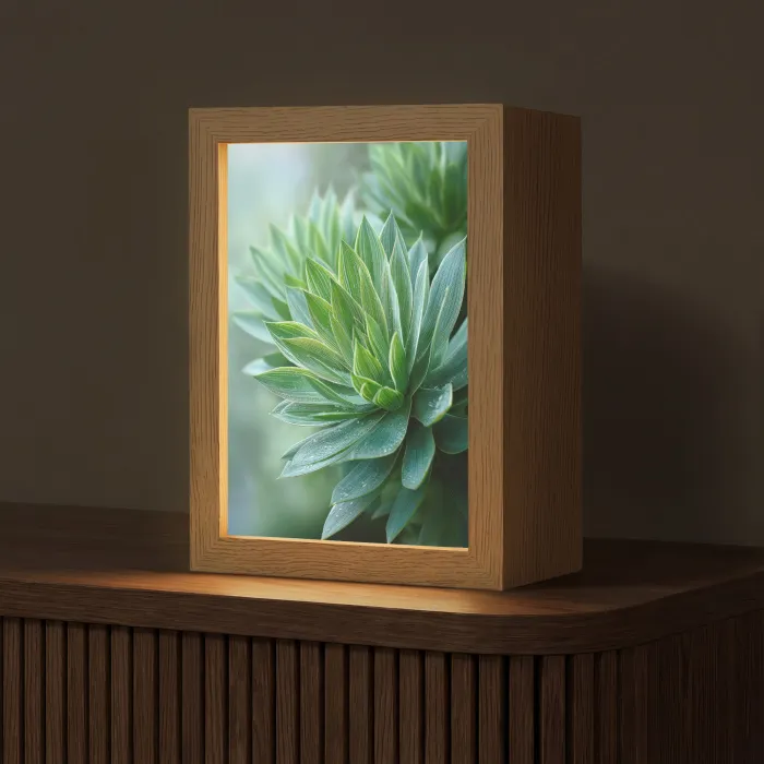 Blad - Plant - Groen - Textuur Light Box met kabel (Tafellamp) klein -z3d_website