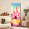 Kasteel - Roze - Pad - Sprookje - Fantasie deurposter klein -sfeer2