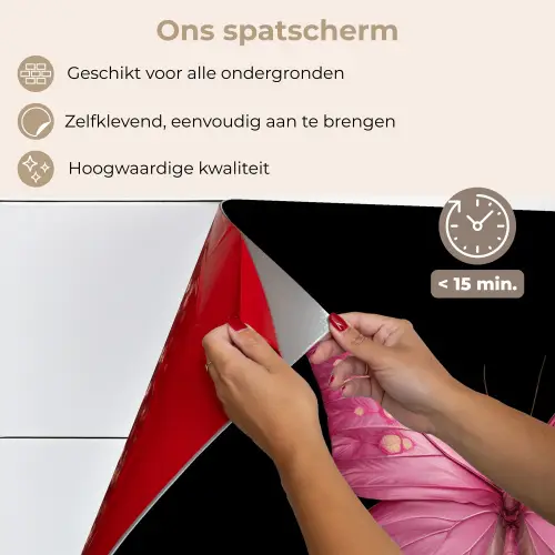 Vlinder - roze - Elegant keuken achterwand spatscherm klein -spatscherm_NL