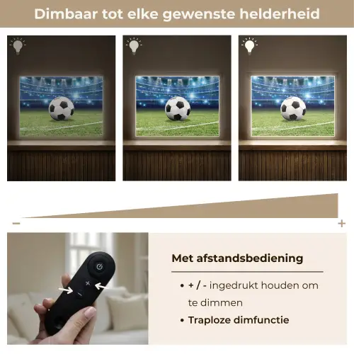 Voetbal - Stadion - Bal - Jongens Light Box met batterij (Wandlamp kind) middel -USP_dimbaarNL