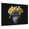 Quotes - Bloem - Tulp - Geel Textielframe zwart klein -3d