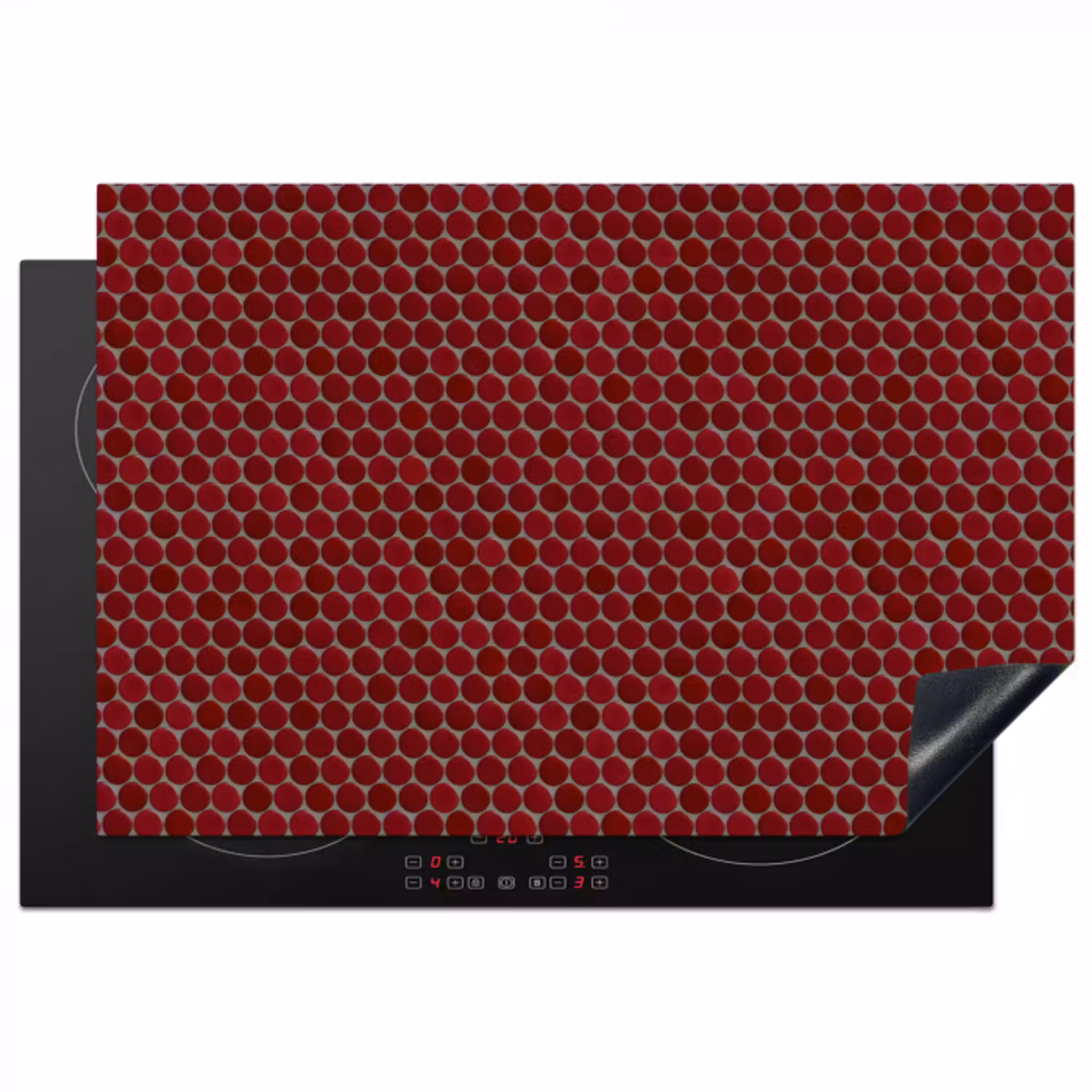 Penny - Mozaïek - Rond - Rood Inductie beschermer vinyl 3mm klein 276 -3d