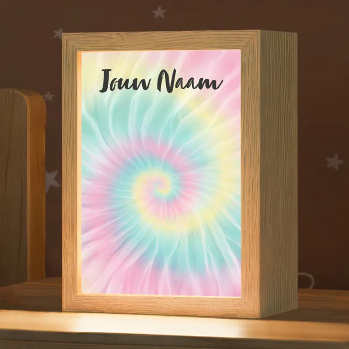 Tie Dye - Pasteltinten - Roze Light Box met kabel (Kinderlampje) klein -zzz_3d_website