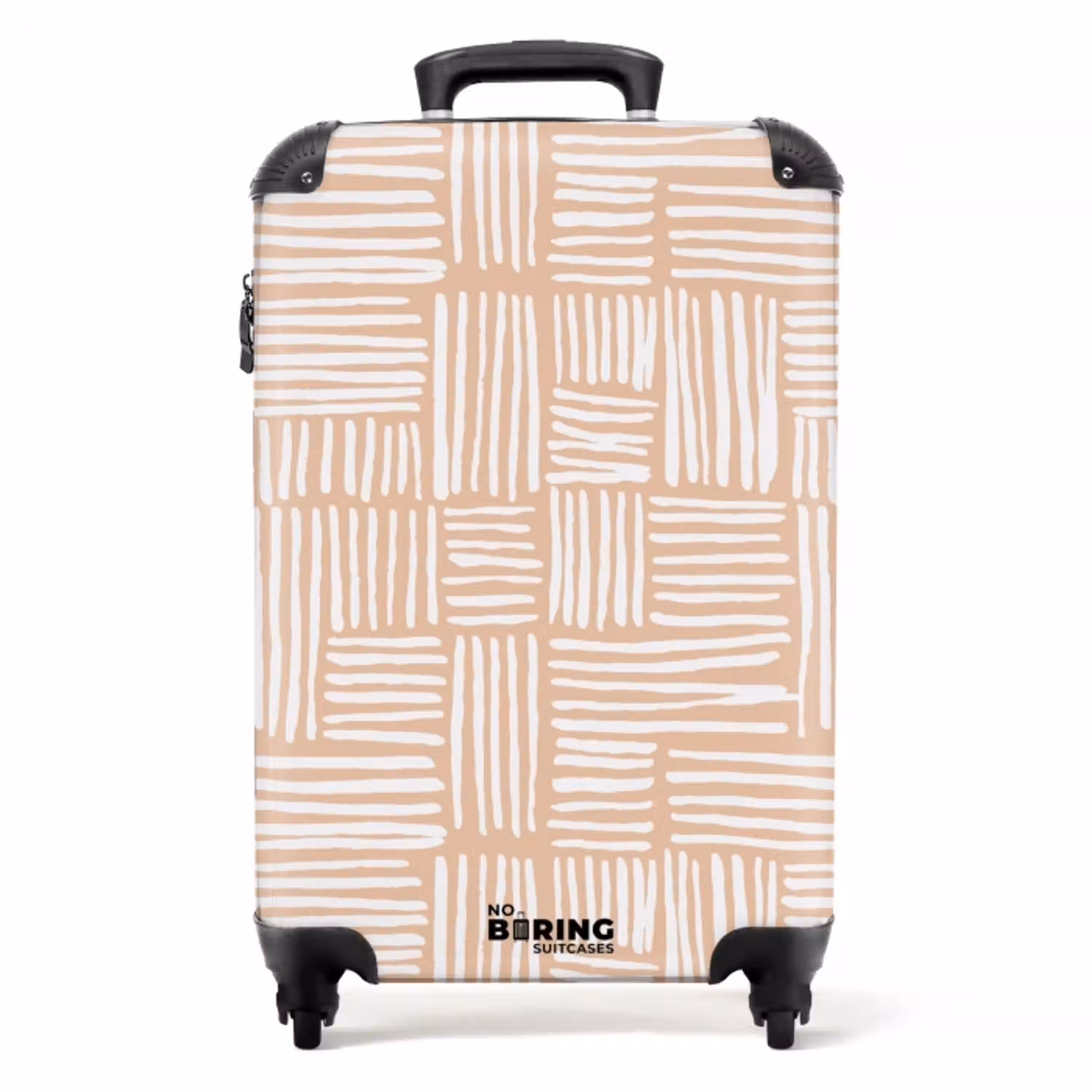 Geruite blokken met witte penseelstrepen NBS - Handbagage koffer - Volwassenen Unisex middel -productfoto_recht