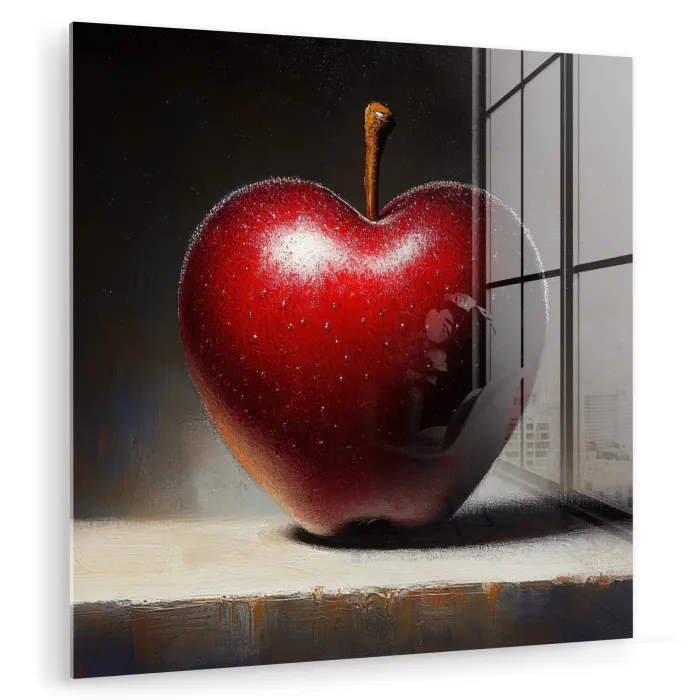 Apple - Hart - Rood plexiglas 5mm klein -zzzproduct_nieuw
