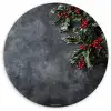 Winter - Hulst - Kerst - Beton Wandcirkel kunststof plaat 5mm dik klein -3d
