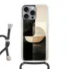 Modern - Vierkant - Vormen Hoesje iPhone 16 Pro Max met koord klein -3d