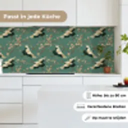 Kersenbloesem - Kraamvogels - Groen keuken achterwand 2 middel 871 -sfeer4_DE