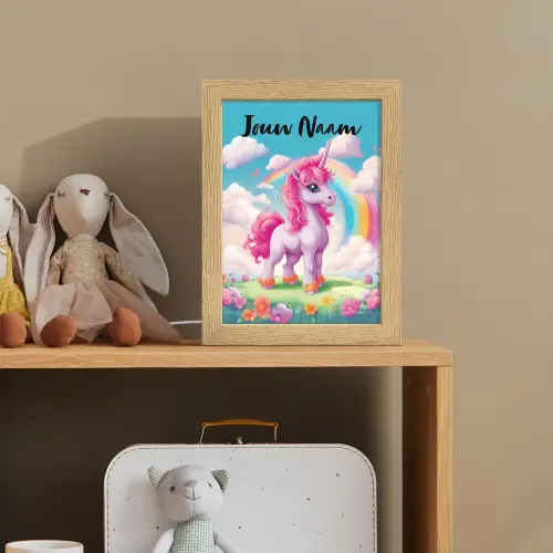 Unicorn - Meisjes - Bloemen - Regenboog - Eenhoorn Light Box met kabel (Kinderlampje) klein -sfeer2_kind