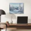 Winterlandschap - Natuur - Berg - Bomen - Sneeuw PET vilt klein -sfeer5