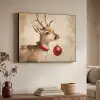 Kerst - Hert - Gewei - Kerstbal - Rendier Textielframe zwart klein -sfeer3