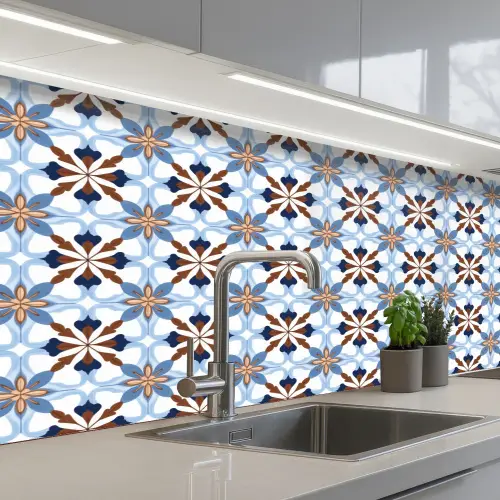 Ornament - Tegel - Kleurrijk keuken achterwand 2 middel 871 -3d_schuin