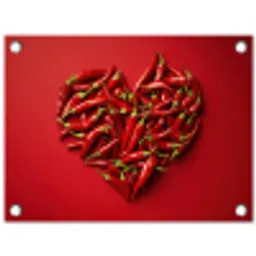 Pepers - Rood - Hart tuinposter los doek klein -3d