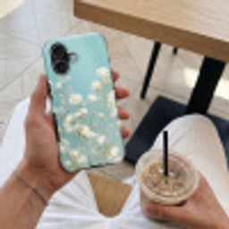Stängel – Blumen – Luft – Weiß Toughcase MagSafe Apple iPhone 17 klein -Sfeer1M