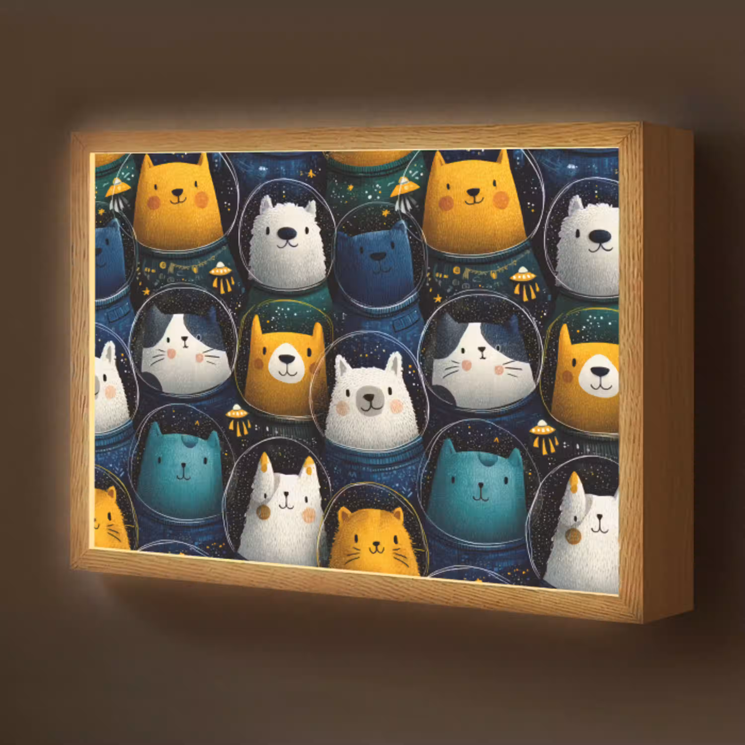 Dieren - Ruimtepakken - Sterren Light Box met batterij (Wandlamp kind) middel -z3d_website