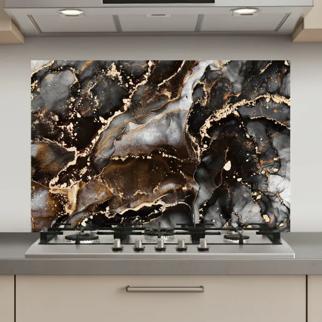 Marmer - Goud - Glitter - Luxe keuken achterwand spatscherm klein -3d_website