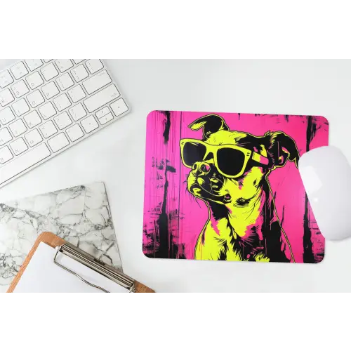 Hond - Zonnebril - Roze - Art muismat rubber klein -witbureau