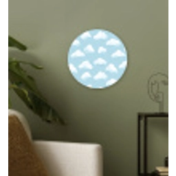 Wolken - Illustratie - Blauw Wandcirkel kunststof plaat 5mm dik klein 188 -sfeer3