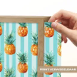 Ananas - Strepen - Groen Light Box met batterij (Wandlamp) middel 907 -USP_websiteprintNL