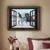 Paarden - Winter - Dieren - Natuur - Doorkijk Textielframe - compleet frame klein -sfeer1