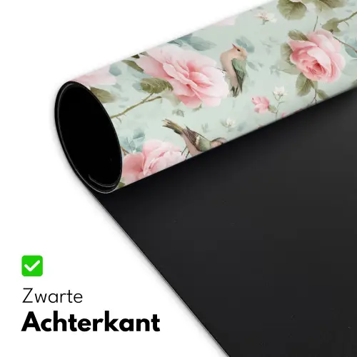 Rozen - Vogels - Pastel - Kleurrijk Muismat XXL klein 681 -sfeer2