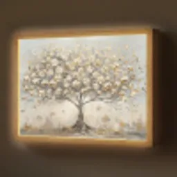 Boom - Beige - Goud - Verflook - Grijs Light Box met batterij (Wandlamp) middel -z3d_website