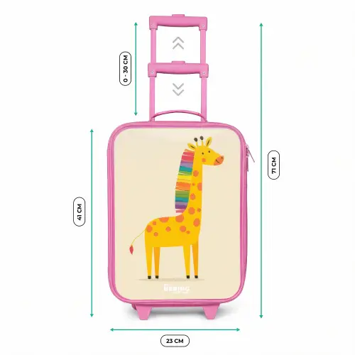 Giraffe - Dier - Kleurrijk Kinderkoffer - Roze klein -productfoto_formaten