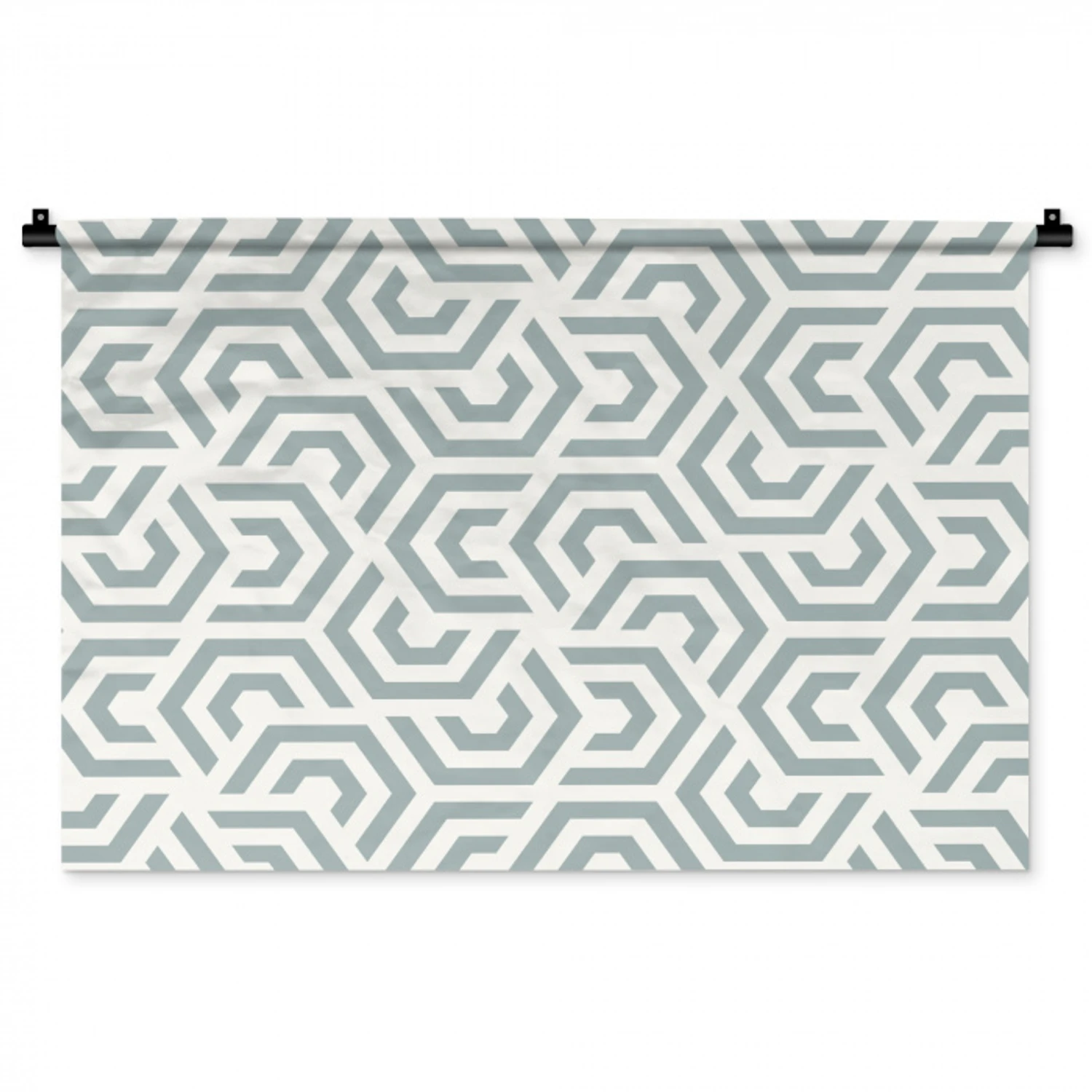Design - Lijn - Patroon - Groen Wandkleed katoen middel 269 -zz3d