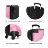 Grote bladeren in verschillende tinten roze NBS - Handbagage koffer - Unisex middel zzzzzzzbolletjes_ENG