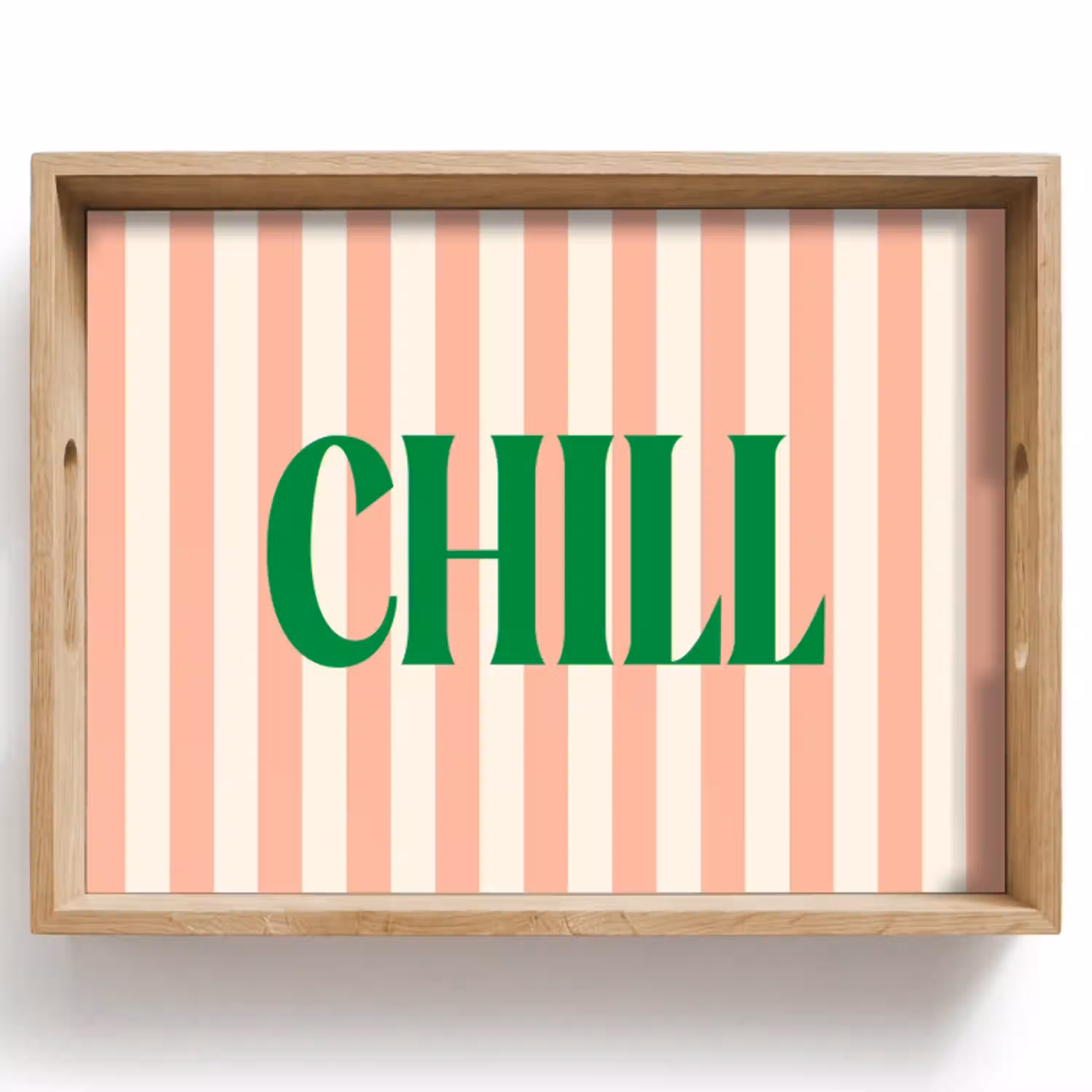 Zachtroze - Groen - Strepen - Chill Dienblad Rechthoek middel -z3d_shopping
