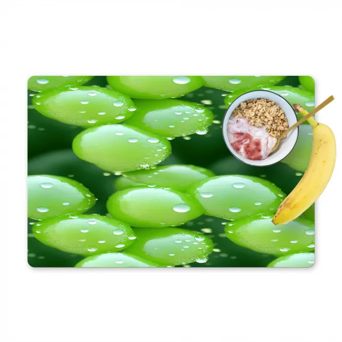 Druiven - Groen - Druppels Placemat vinyl groot 368 -zzzproduct_Kitchenyeah-website