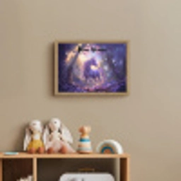 Eenhoorn - Paars - Sprookje - Fantasy dier Light Box met batterij (Wandlamp kind) middel -sfeer2_kind