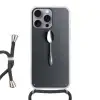 Zilver - Metaal - Lepel Hoesje iPhone 16 Pro Max met koord klein -3d