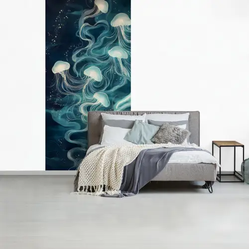 Kwallen - Zee - Wit - Golven fotobehang vinyl groot -slaapkamer