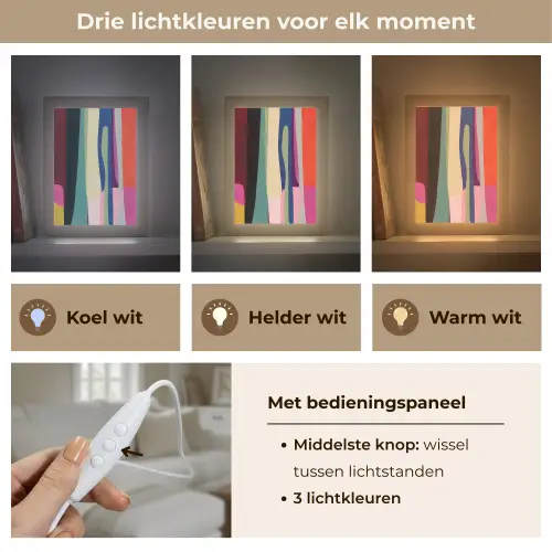 Kleurbanen - Verticaal - Kleurrijk Light Box met kabel (Tafellamp) klein -USP_lichtkleurNL