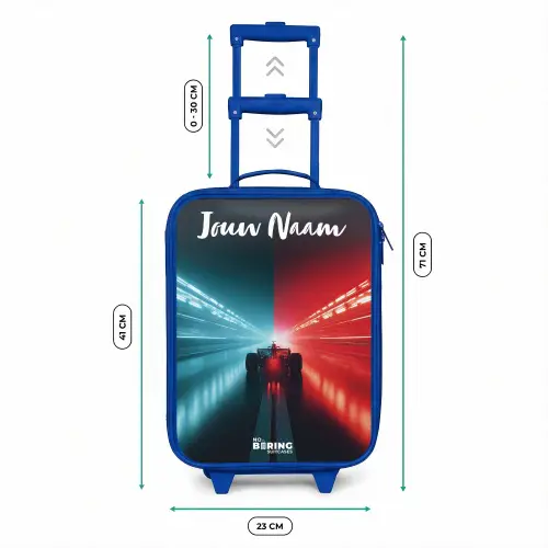 Raceauto - Verlichting - Neon - Rood Kinderkoffer - Blauw klein -productfoto_formaten