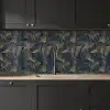 Abstract - Lijnen - Blauw - Goud keuken achterwand 2 middel 871 -sfeer1