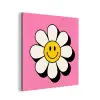 Smiley - Bloem - Roze aluminium wit klein -3d